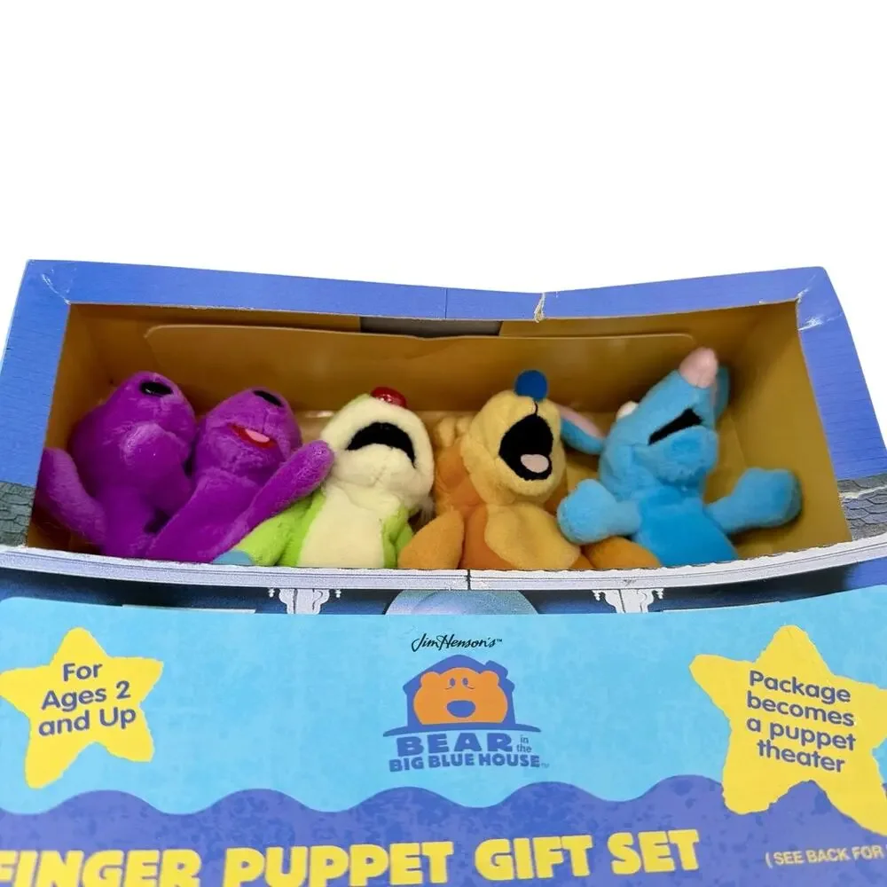 Vintage Bear in the Big Blue House Finger Puppet Gift Set NEW NOS Applause 32902